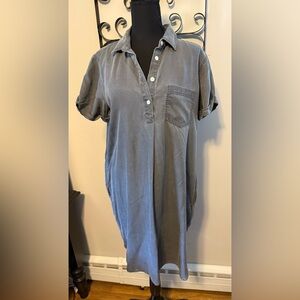 GAP Charcoal Button-Up Midi Dress